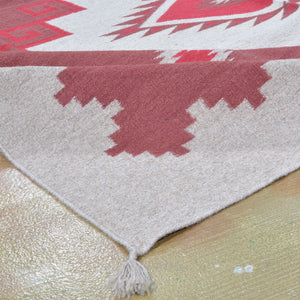 Hand-Woven Southwestern Design Handmade Wool Rug (Size 8.2 X 10.0) Brrsf-1653