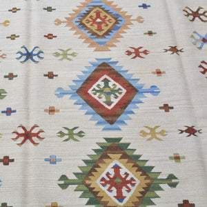Hand-Woven Flatweave Keysari Design Kilim Wool Rug (Size 8.0 X 9.9) Brrsf-1662