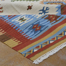 Load image into Gallery viewer, Hand-Woven Flatweave Keysari Design Kilim Wool Rug (Size 8.0 X 9.9) Brrsf-1662