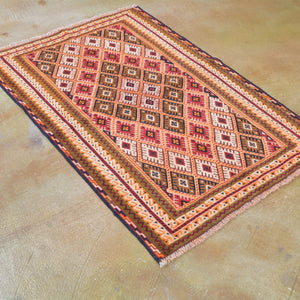 Hand-Knotted Afghan Mashwani Tribal Design Handmade Wool Rug (Size 2.9 X 4.1) Brrsf-1770