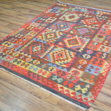 Load image into Gallery viewer, Hand-Woven Reversible Afghan Tribal Wool Handmade Rug (Exact Size4.9 X 6.7) Brral-3000