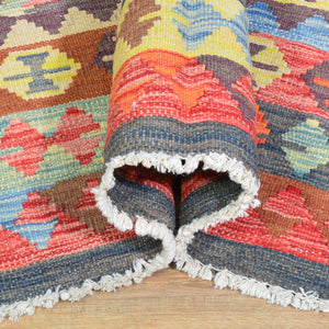 Hand-Woven Reversible Afghan Tribal Wool Handmade Rug (Exact Size4.9 X 6.7) Brral-3000