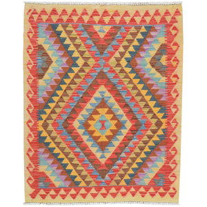 Hand-Woven Southwestern Afghan Kilim Handmade Wool Rug (Size 2.11 X 3.10) Cwral-3045