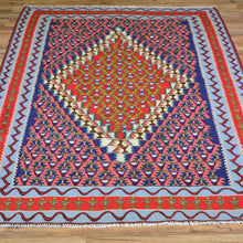 Load image into Gallery viewer, Hand-Woven Persian Sennah Kilim Village Rug 100% Wool (Size 3.9 X 5.1) Cwral-3123