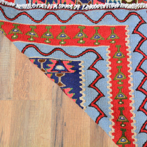 Hand-Woven Persian Sennah Kilim Village Rug 100% Wool (Size 3.9 X 5.1) Cwral-3123