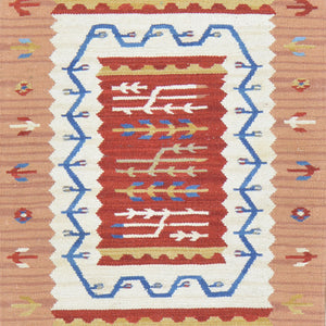Hand-Woven Flatweave Kilim Handmade Southwestern Design Wool Rug (Size 2.1 X 3.1) Cwral-3339