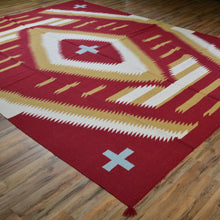 Load image into Gallery viewer, Hand-Woven Reversible Dhurrie Southwestern Design Rug (Size 8.0 X 10.1) Brral-3456