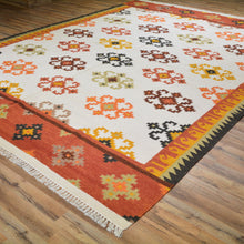 Load image into Gallery viewer, Hand-Woven Geometric Design Wool Reversible Kilim Rug (Size 9.2 X 11.11) Cwral-3465