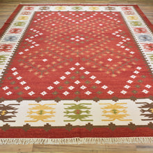 Load image into Gallery viewer, Hand-Woven Reversible Flatweave Kilim Wool Rug (Size 9.1 X 11.9) Brral-3489