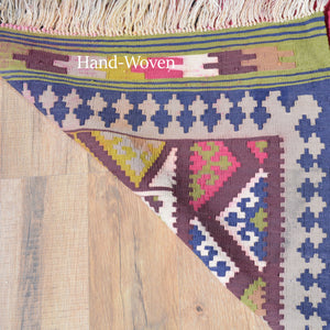 Hand-Woven Turkish Reversible Analotian Handmade Kilim Wool Rug (Size 5.0 X 7.9) Cwral-3738
