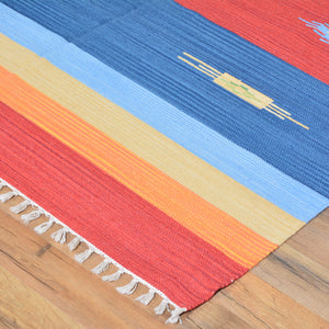 Hand-Woven Handmade Flatweave Cotton Reversible Rug (Size 5.0 X 7.8) Brral-3759