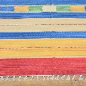 Hand-Woven Reversible Cotton Dhurrie Kilim Southwestern Design Rug (Size 6.0 X 9.0) Brral-4101