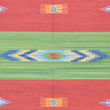 Load image into Gallery viewer, Hand-Woven Reversible Cotton Dhurrie Kilim Southwestern Design Rug (Size 6.0 X 9.0) Brral-4110