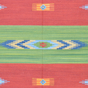 Hand-Woven Reversible Cotton Dhurrie Kilim Southwestern Design Rug (Size 6.0 X 9.0) Brral-4110