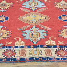 Load image into Gallery viewer, Hand-Woven Tribal Afghan Soumak Caucasian Design Wool Rug (Size 5.11 X 7.11) Brral-4113