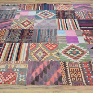 Hand-Woven Kilims Patchwork Handmade Unique Wool Rug (Size 6.8 X 8.0) Brral-4122