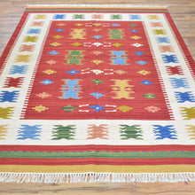 Load image into Gallery viewer, Hand-Woven Reversible Turkish Design Handmade Kilim Wool Rug (Size 5.5 X 7.6) Brral-4146