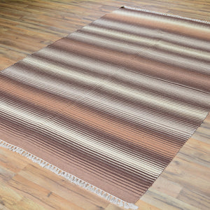 Hand-Woven Handmade Striped Kilim Flatweave Wool Rug (Size 5.5 X 7.9) Cwral-4173