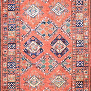 Hand-Knotted Afghan Ersari Design 100% Wool Handmade Rug (Size 3.4 X 13.0) Brrsf-435