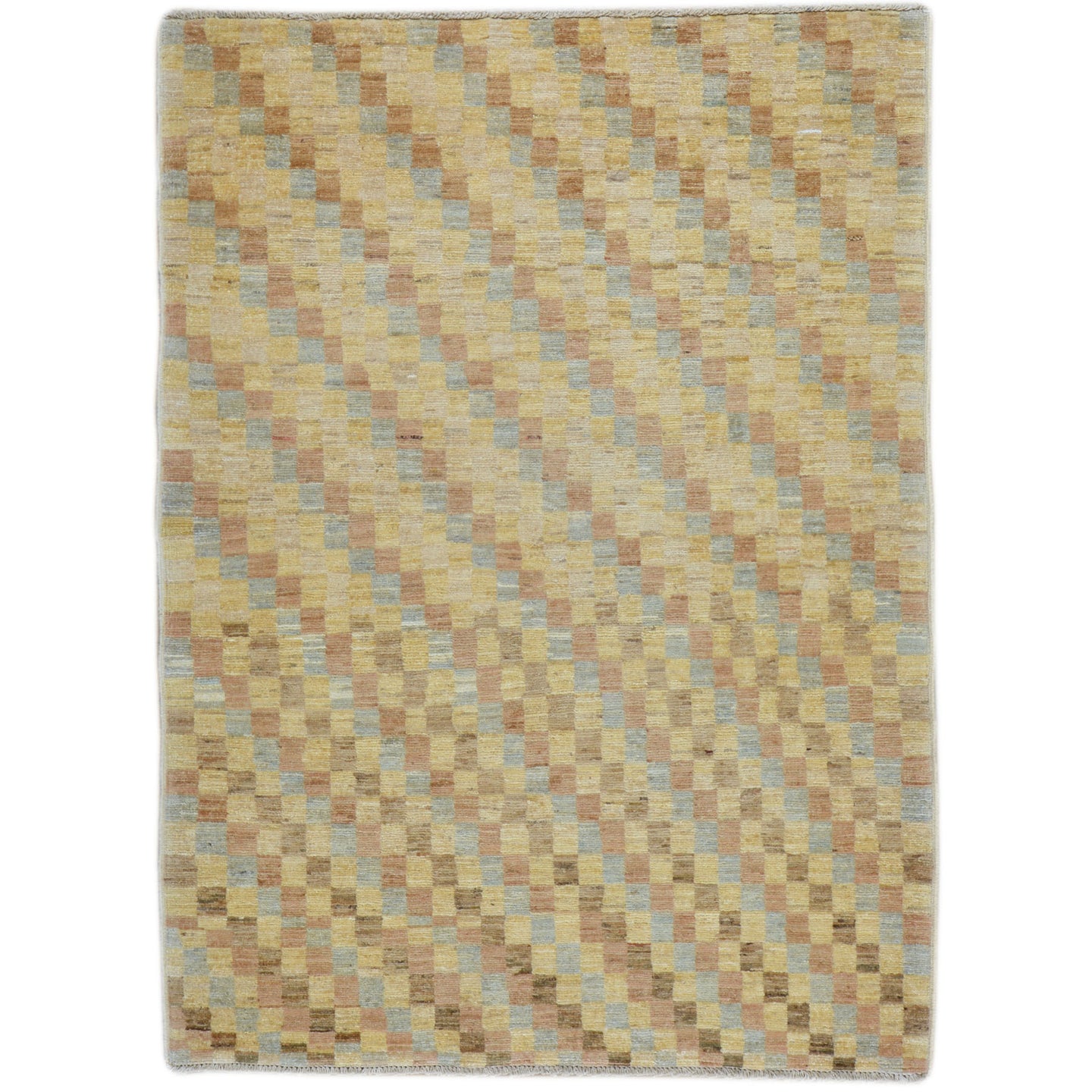 Hand-Knotted Oriental Peshawar Striped Design Gabbeh Wool Rug (Size 3.6 X 4.8) Brral-435