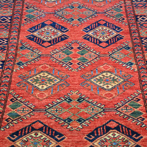 Hand-Knotted Afghan Ersari Design 100% Wool Handmade Rug (Size 3.4 X 13.0) Brrsf-435