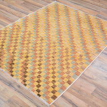 Load image into Gallery viewer, Hand-Knotted Oriental Peshawar Striped Design Gabbeh Wool Rug (Size 3.6 X 4.8) Brral-435