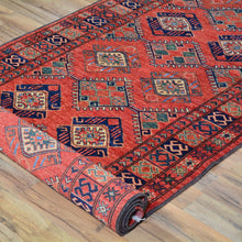 Load image into Gallery viewer, Hand-Knotted Afghan Ersari Design 100% Wool Handmade Rug (Size 3.4 X 13.0) Brrsf-435