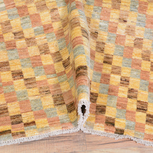 Hand-Knotted Oriental Peshawar Striped Design Gabbeh Wool Rug (Size 3.6 X 4.8) Brral-435