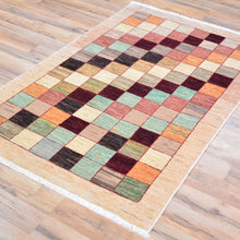 Load image into Gallery viewer, Hand-Knotted Oriental Peshawar Gabbeh Checker Design Wool Rug (Size 2.3 X 4.11) Brral-441