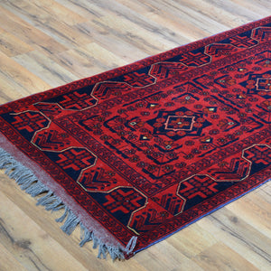 Hand-Knotted Afghan Khal Mohamdi Handmade 100% Wool Rug (Size 2.8 X 31.2) Brral-4455