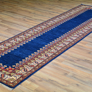 Hand-Knotted Fine Tribal Super Kazak Handmade 100% Wool Rug (Size 2.9 X 9.10) Brral-4464