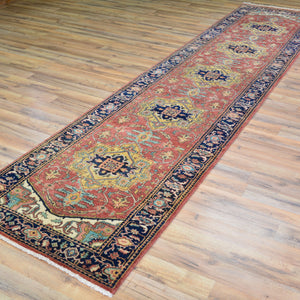 Hand-Knotted Fine Indo Serapi Design Handmade 100% Wool Rug (Size 2.8 X 11.10) Brral-4542