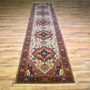Hand-Knotted Fine Heriz Traditional Design 100% Wool Handmade Rug (Size 2.7 X 12.0) Cwral-4545