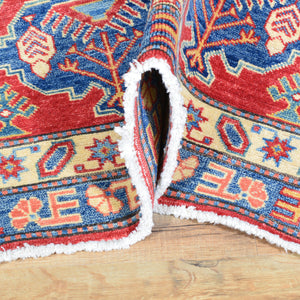 Hand-Knotted Caucasian Kazak Design Handmade Wool Rug (Size 4.3 X 14.8) Cwral-4584