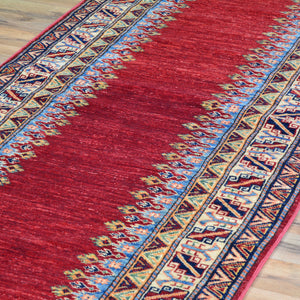 Hand-Knotted Fine Super Kazak Tribal Handmade 100% Wool Rug (Size 2.8 X 9.10) Brral-4626