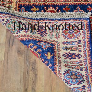 Hand-Knotted Fine Super Kazak Tribal Handmade 100% Wool Rug (Size 2.7 X 10.3) Brral-4671