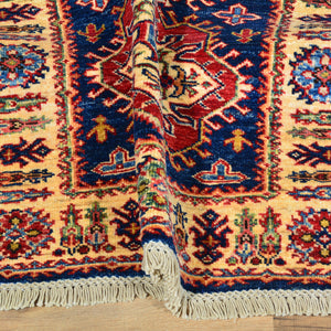 Hand-Knotted Fine Super Kazak Tribal Handmade 100% Wool Rug (Size 2.7 X 10.3) Brral-4671