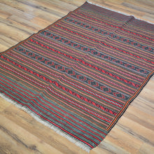 Load image into Gallery viewer, Hand-Woven Fine Tribal Afghan Sumack Rug Striped Design Wool Rug (Size 3.1 X 4.7) Cwral-4908