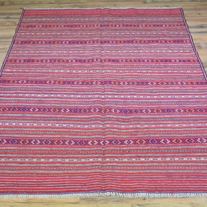 Soumak Tribal Lagharee Tribal Design Handmade Wool Rug (Size 4.6 X 6.2) Brral-4920