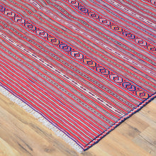 Load image into Gallery viewer, Soumak Tribal Lagharee Tribal Design Handmade Wool Rug (Size 4.6 X 6.2) Brral-4920