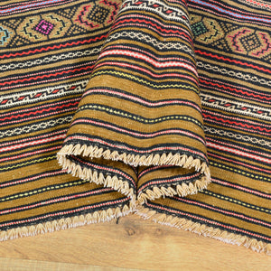 Soumak Afghan Lagharee Tribal Design Handmade Wool Rug (Size 3.4 X 4.7) Brral-4956
