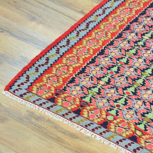 Flat-Weave Geometric Design Handmade Wool Rug (Size 4.0 X 4.10) Cwral-4983