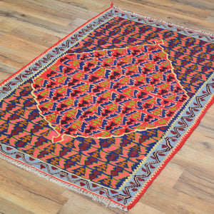 Hand-Woven Persian Senneh Kilim Tribal Design Handmade Wool Rug (Size 2.5 X 3.7) Brral-5001
