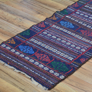 Hand-Woven Afghan Tribal Maleeki Sumak 100% Wool Handmade Rug (Size 1.9 X 4.4) Brral-5028