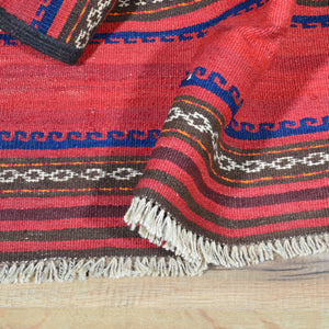 Hand-Woven Fine Afghan Lagharee Kilim Handmade Wool Rug (Size 2.7 X 9.3) Brral-5037