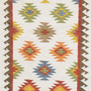 Hand-Woven Indo Durrie Tribal Design Handmade 100% Wool Rug (Size 2.6 X 11.6) Brral-5055