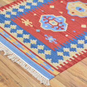 Hand-Woven Modern Turkish Design Kilim Handmade 100% Wool Rug (Size 2.8 X 10.0) Brral-5079