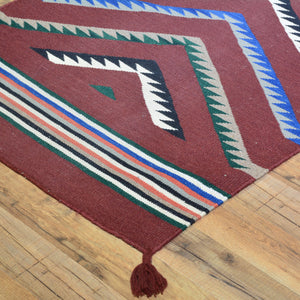 Hand-Woven Flat Weave Navajo Style Handmade 100% Wool Rug (Size 2.7 X 15.7) Cwral-5085