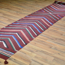 Load image into Gallery viewer, Hand-Woven Flat Weave Navajo Style Handmade 100% Wool Rug (Size 2.7 X 15.7) Cwral-5085