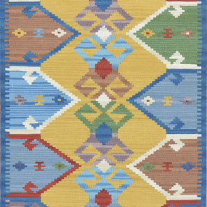 Hand-Woven Reversible Turkish Design Kilim Handmade 100% Wool (Size 2.7 X 6.0) Brral-5103